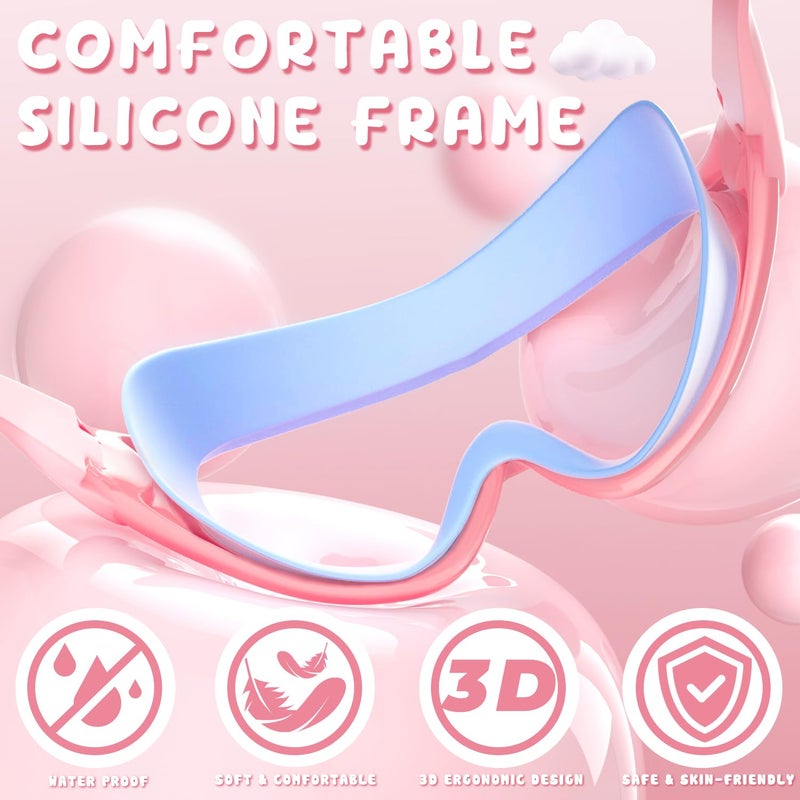 COOLOO Kids Swim Goggles 2 Pack Swimming Goggles Anti-Fog UV Protection Wide View Waterproof Kids Goggles for Boys Girls 3-15 - Image 3